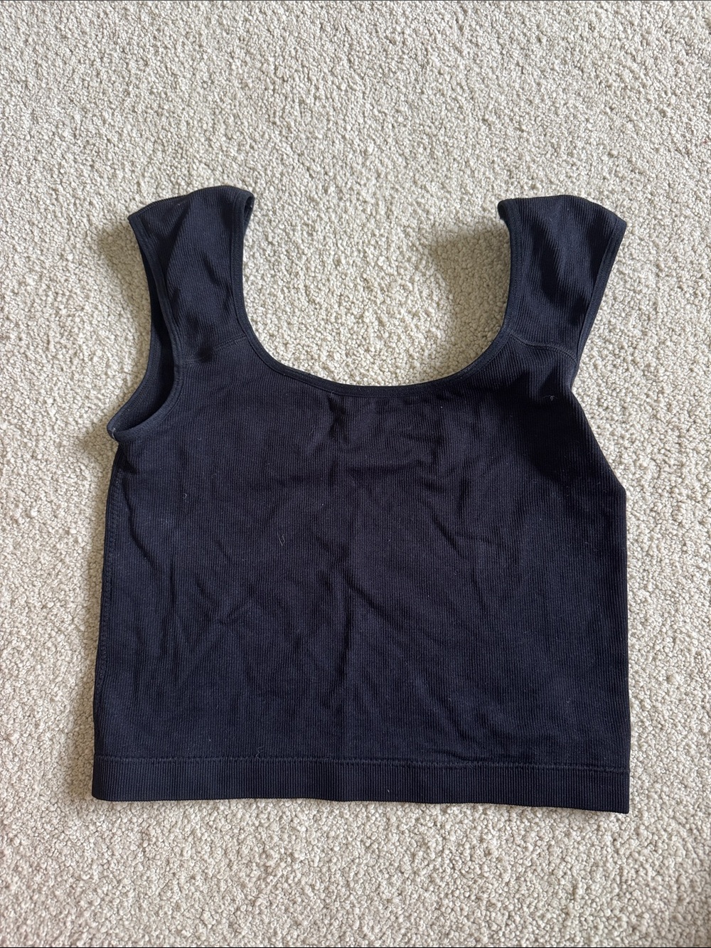 Garage Black Scoop Neck Crop Tank Top - Women